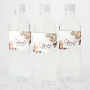 Rótulo De Garrafa De Vinho Bebê está criando Chá de fraldas de café