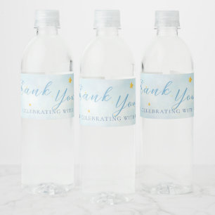 Rótulo De Garrafa De Vinho Bebê furioso Pony Blue balões estrelas obrigado vo