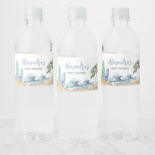 Rótulo De Garrafa De Vinho Bebê no Conselho Beach Chá de fraldas