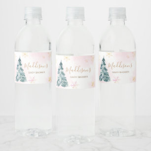 Rótulo De Garrafa De Vinho Bebê rosa É frio fora do Chá de fraldas