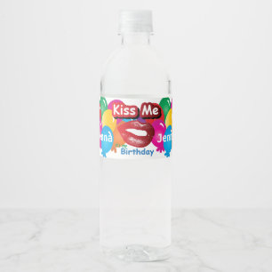 Rótulo De Garrafa De Vinho Beije-me, ele é meu aniversário