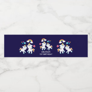 Rótulo De Garrafa De Vinho Bela dança Unicórnios Magnéticos Arco-Íris Anivers