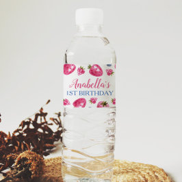 Rótulo De Garrafa De Vinho Berry Sweet Water Bottle Strawberry Aniversário