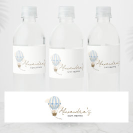 Rótulo De Garrafa De Vinho Blue Boho Bear Baby Shower 