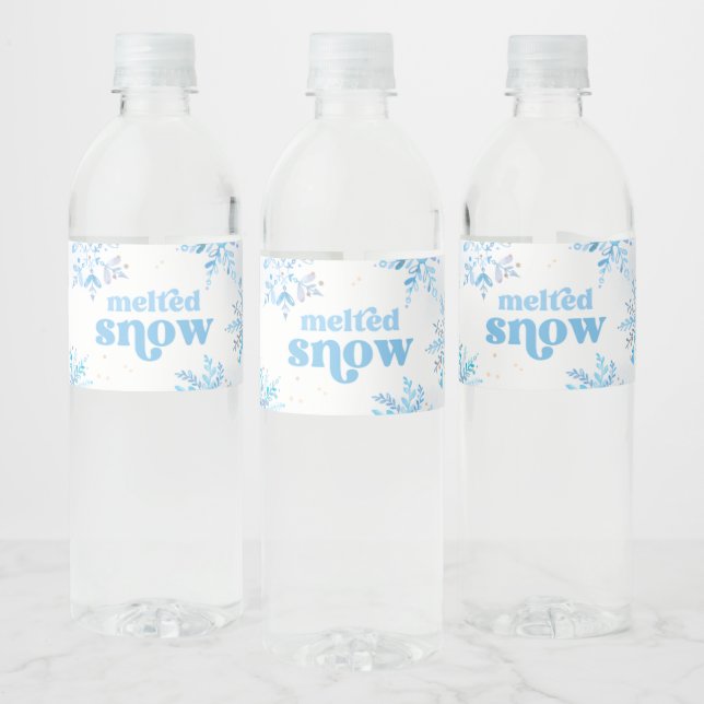 Rótulo De Garrafa De Vinho Blue Melted Snow Water Bottle Labels (Garrafas)