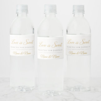 Rótulo De Garrafa De Vinho Blush Pink & Gold Wedding Water Bottle Label –🤍  