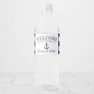 Rótulo De Garrafa De Vinho Boas-vindas ao Náutico Themed Wedding Anchor