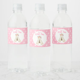 Rótulo De Garrafa De Vinho Boho Floral Tribal Teepee Wild One primeiro aniver