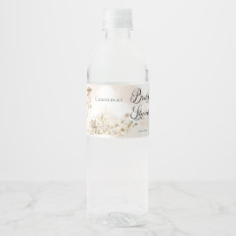 Rótulo De Garrafa De Vinho Boho Leopardo | Chuva de Noiva Tropical Floral Fem