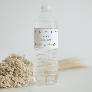 Rótulo De Garrafa De Vinho Bold Elegant Floral Wedding