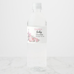 Rótulo De Garrafa De Vinho Bonjour Bebe Chá de fraldas francês floral