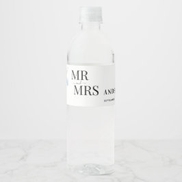 Rótulo De Garrafa De Vinho buquê de flores aquarela azul empoeirado rústico
