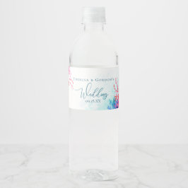 Rótulo De Garrafa De Vinho Cadeado de recife de coral marinho