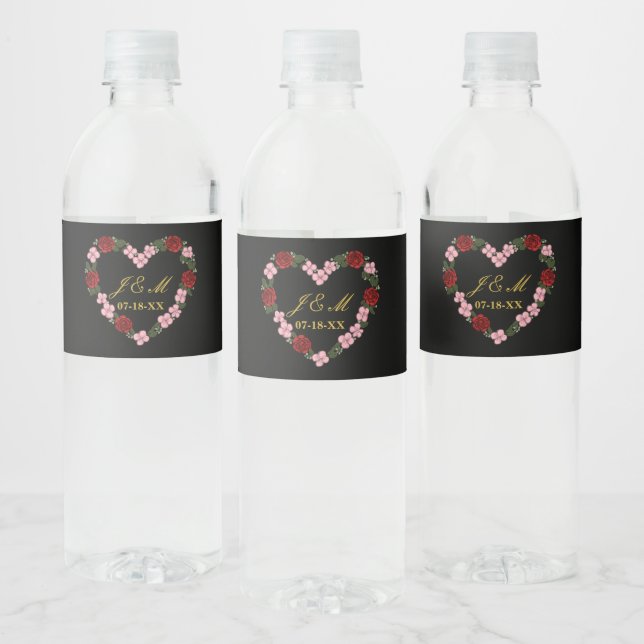 Rótulo De Garrafa De Vinho Cadeau de mariage - Étiquette noire  (Garrafas)