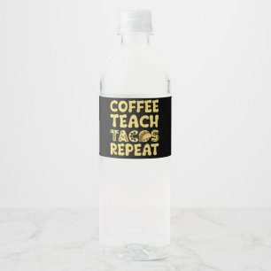 Rótulo De Garrafa De Vinho Café Ensina Tacos Repita Cinco De Maio Professor