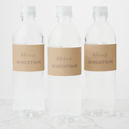 Rótulo De Garrafa De Vinho Caligrafia monograma marrom minimalista profission