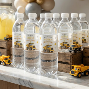Rótulo De Garrafa De Vinho Caminhão Basculante Personalizado em Aquarela