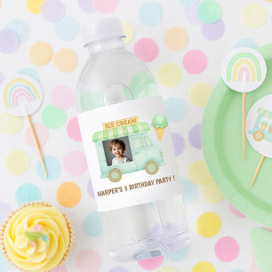 Rótulo De Garrafa De Vinho Caminhão de Sorvete Personalizado de Aniversário
