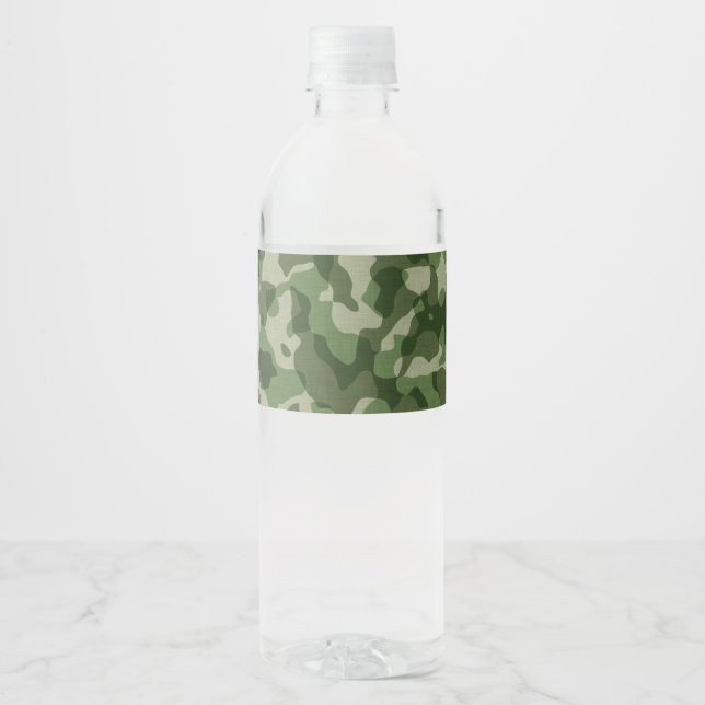 Rótulo De Garrafa De Vinho Camuflagem Verde (Frente)