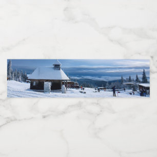 Rótulo De Garrafa De Vinho Capela na Montanha da Neve dos Alpes