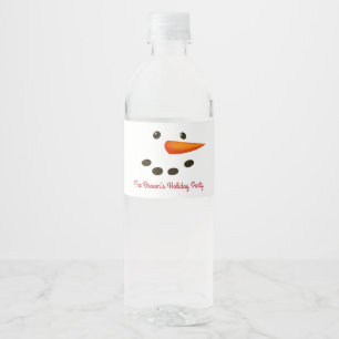 Rótulo De Garrafa De Vinho Cara do boneco de neve, feriado