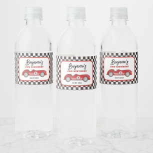 Rótulo De Garrafa De Vinho Carro Vermelho Retroativo Dois segundo aniversário