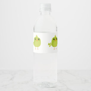 Rótulo De Garrafa De Vinho Cartoon de Pássaro Verde