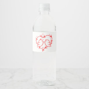 Rótulo De Garrafa De Vinho Casais Apaixonados Boho Coração Vermelho Jardim Ca