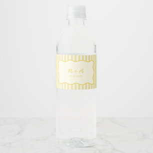 Rótulo De Garrafa De Vinho Casamento Amarelo da Manteiga Moderna