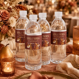 Rótulo De Garrafa De Vinho Casamento Boho Outono Terracota Flor Silvestre