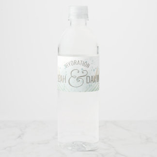 Rótulo De Garrafa De Vinho Casamento Botânico Costeiro