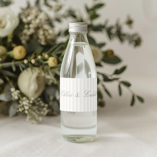 Rótulo De Garrafa De Vinho Casamento Botânico de Listra Chic Branco (Criador carregado)