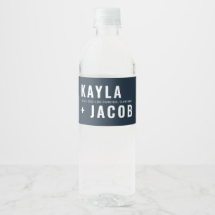 Rótulo De Garrafa De Vinho Casamento com Tipografia Moderna + Minimalista