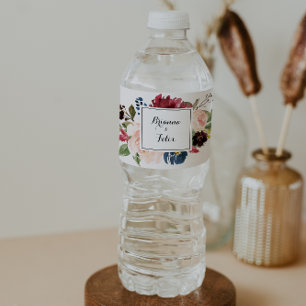 Rótulo De Garrafa De Vinho Casamento da Caligrafia Moderna da Burgundia de ou