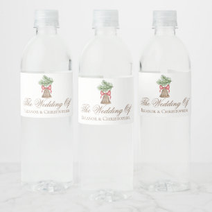 Rótulo De Garrafa De Vinho Casamento de Feriado Minimalista de natais vintage