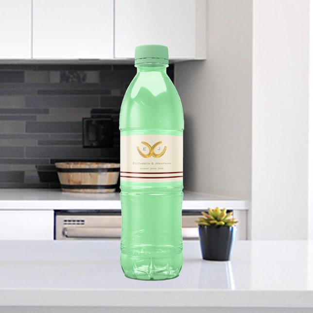 Rótulo De Garrafa De Vinho Casamento de ferraduras ocidentais (Criador carregado)