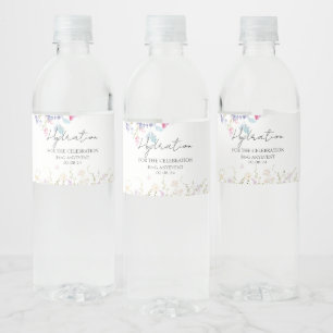Rótulo De Garrafa De Vinho Casamento de Flores Silvestres de Prado de Verão E