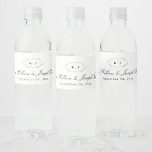 RÓTULO DE GARRAFA DE VINHO CASAMENTO DE MONOGRAMA CLÁSSICO E CALLIGRÁFICO ROM