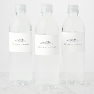 Rótulo De Garrafa De Vinho Casamento de Montanha Simples
