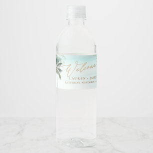 Rótulo De Garrafa De Vinho Casamento de Paraíso Tropical ArtsApp Chic