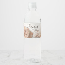 Rótulo De Garrafa De Vinho Casamento de Rosas de cor suave
