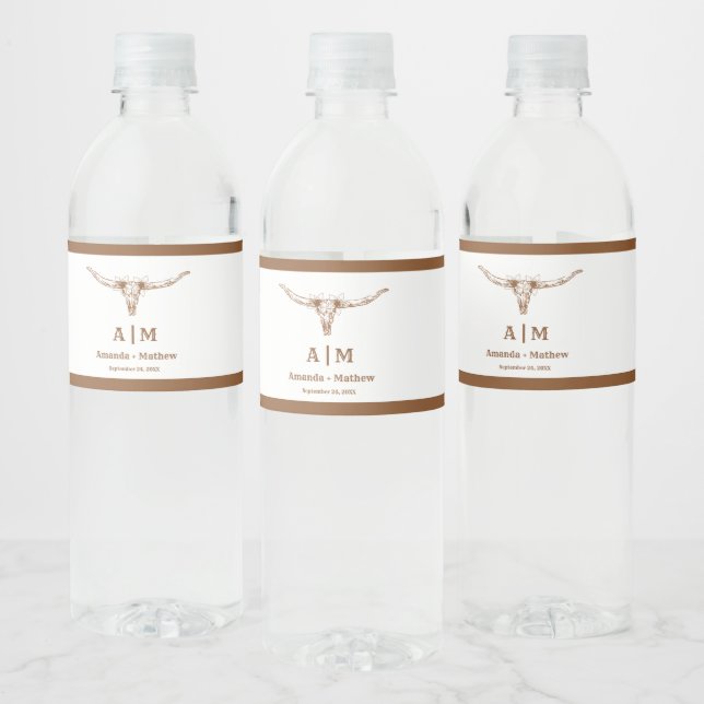 Rótulo De Garrafa De Vinho Casamento Elegante Boho Western Cowboy (Garrafas)