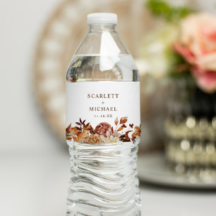 Rótulo De Garrafa De Vinho Casamento Elegante de Outono