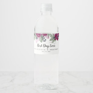Rótulo De Garrafa De Vinho Casamento floral de Boho do vinho de Borgonha da
