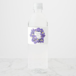 Rótulo De Garrafa De Vinho Casamento Floral de Incríveis Roxos
