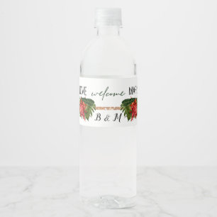 Rótulo De Garrafa De Vinho Casamento floral luxúria da brisa tropical