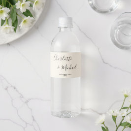 Rótulo De Garrafa De Vinho Casamento Minimalista com Letra Branca Natural Sim
