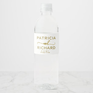 Rótulo De Garrafa De Vinho Casamento Minimalista Elegante