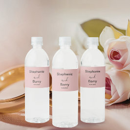 Rótulo De Garrafa De Vinho Casamento Minimalista Rosa Poeirento