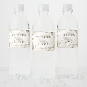 Rótulo De Garrafa De Vinho Casamento outono Floral Vintage Romântico de Beige